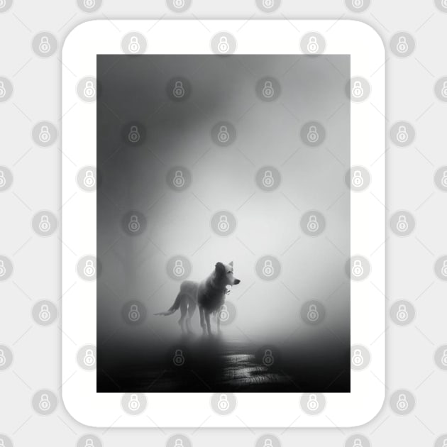 Dog in the fog Sticker by Good Luck to you